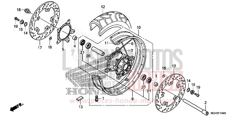 FRONT WHEEL for VFR1200X Dual Clutch PEARL SUNBEAM WHITE (NHA66) from 2012